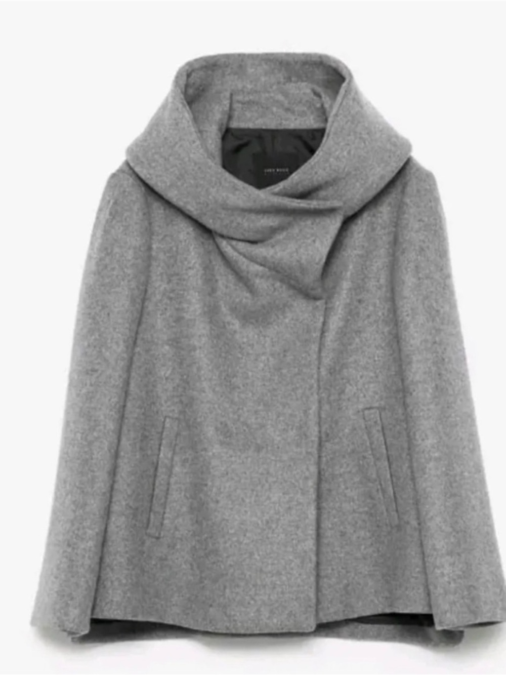 Zara Light Grey Hooded Pea Coat - Picture 3 of 8